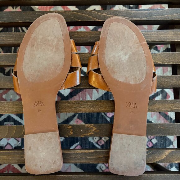 Zara Brown Slide Sandals,  Size 39 (Women's 8-8.5) - Picture 2 of 2
